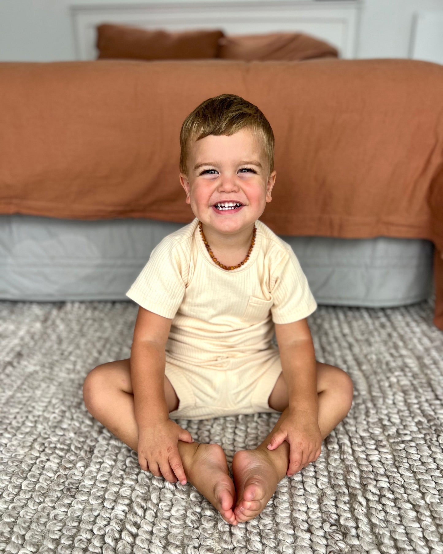 Luka Set Organic Ribbed Cotton (Butter)