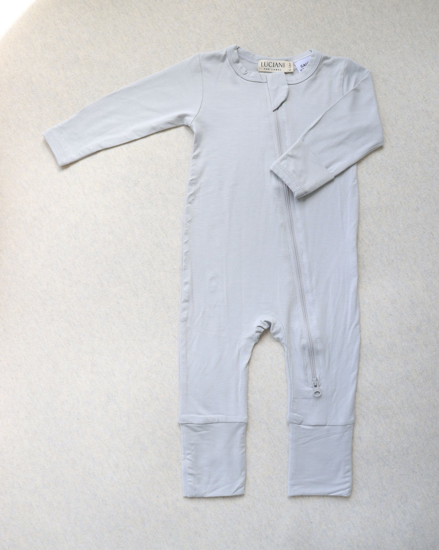 Bamboo Long-Sleeve Growsuit (Light Grey)