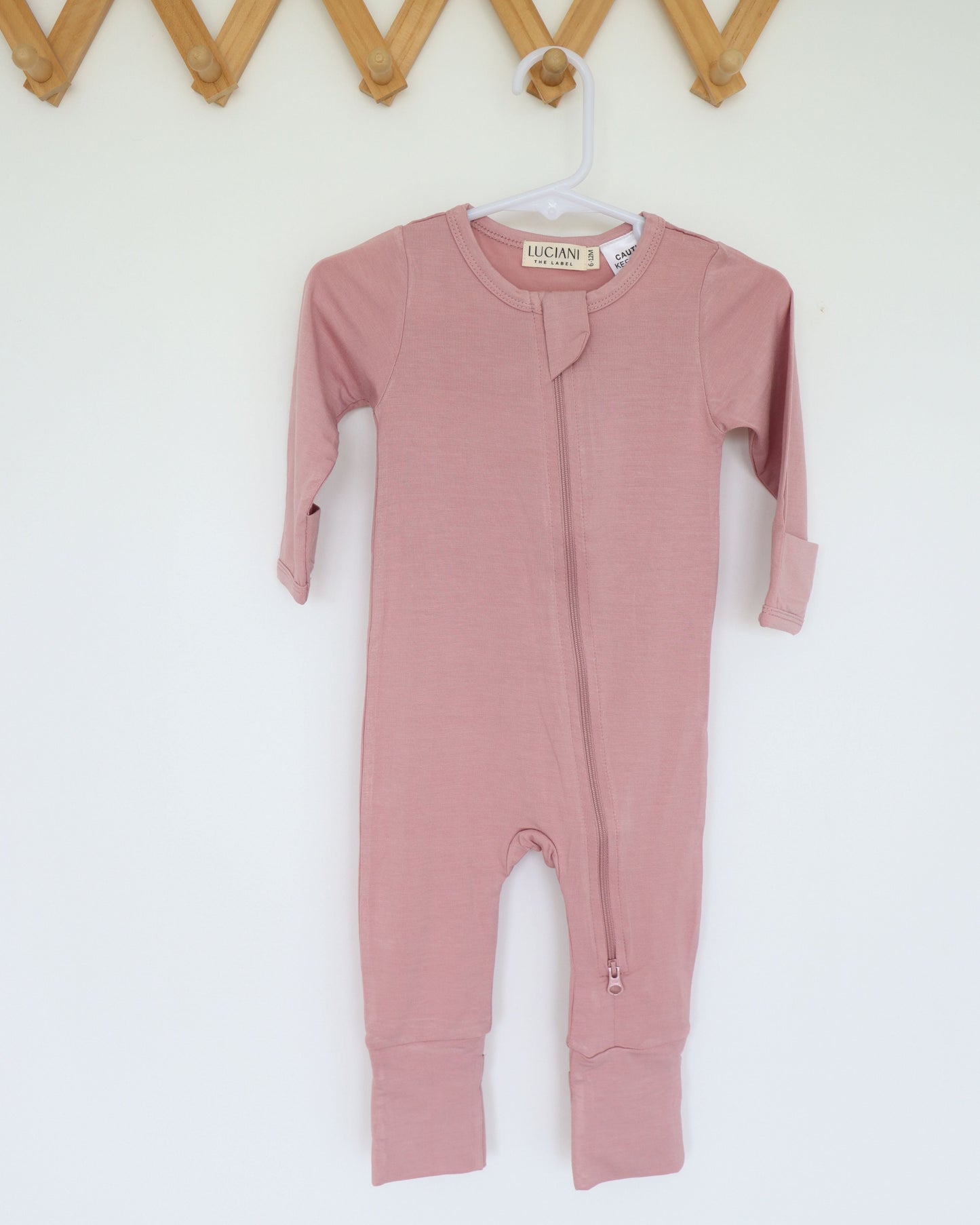 Bamboo Long-Sleeve Growsuit (Pink)