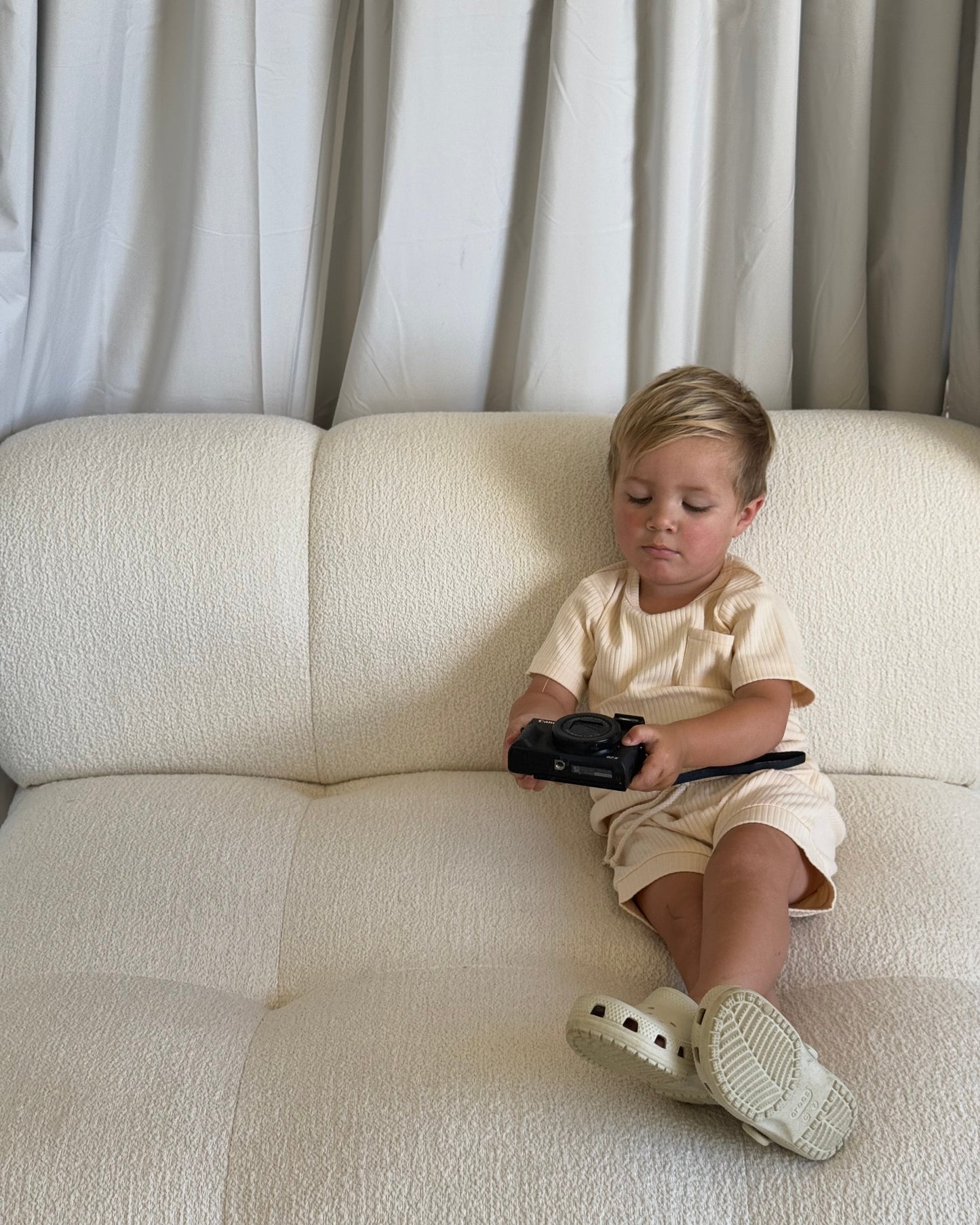 Luka Set Organic Ribbed Cotton (Butter)