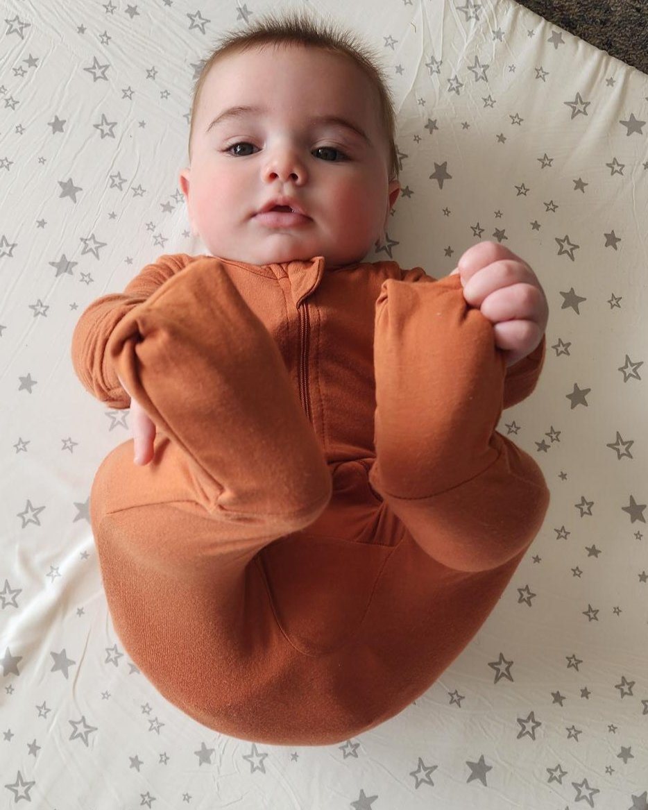 Bamboo Long-Sleeve Growsuit (Burnt Orange)