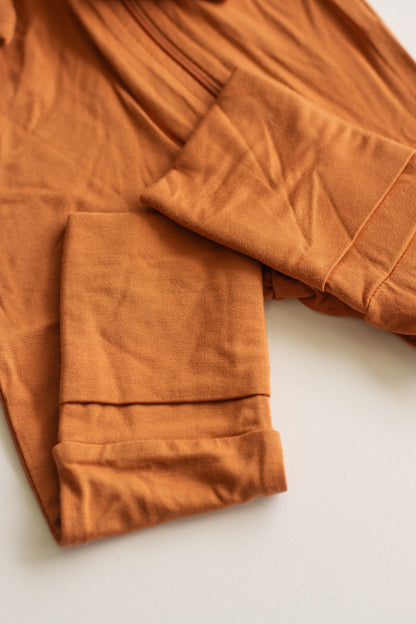 Bamboo Long-Sleeve Growsuit (Burnt Orange)