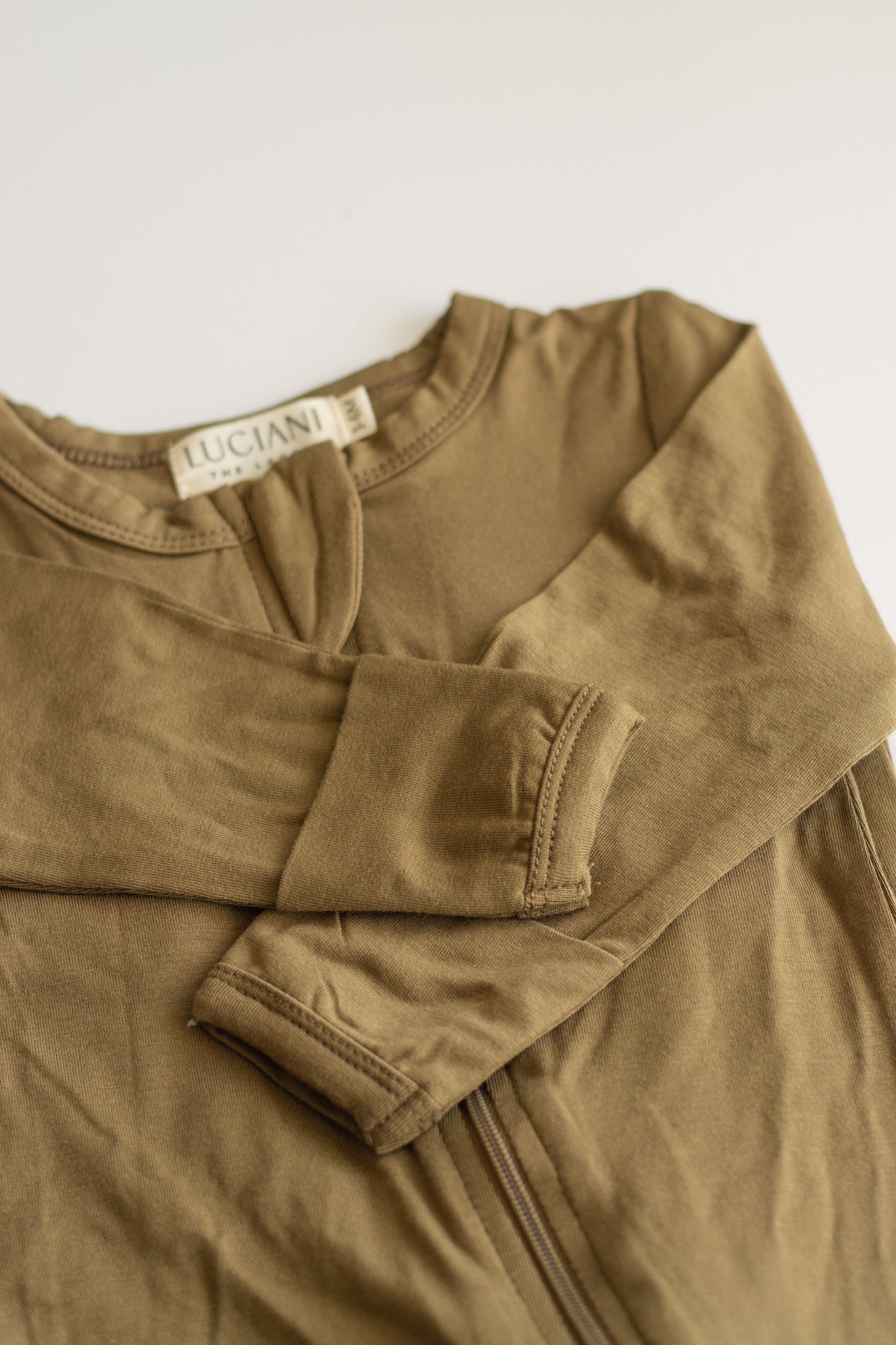 Bamboo Long-Sleeve Growsuit (Khaki Green)