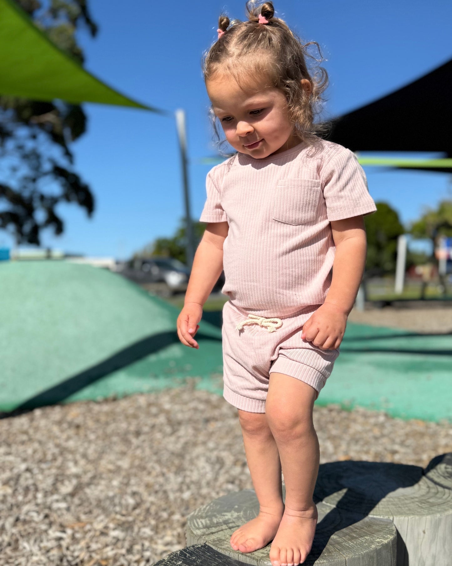 Luka Set Organic Ribbed Cotton (Dusty Pink)