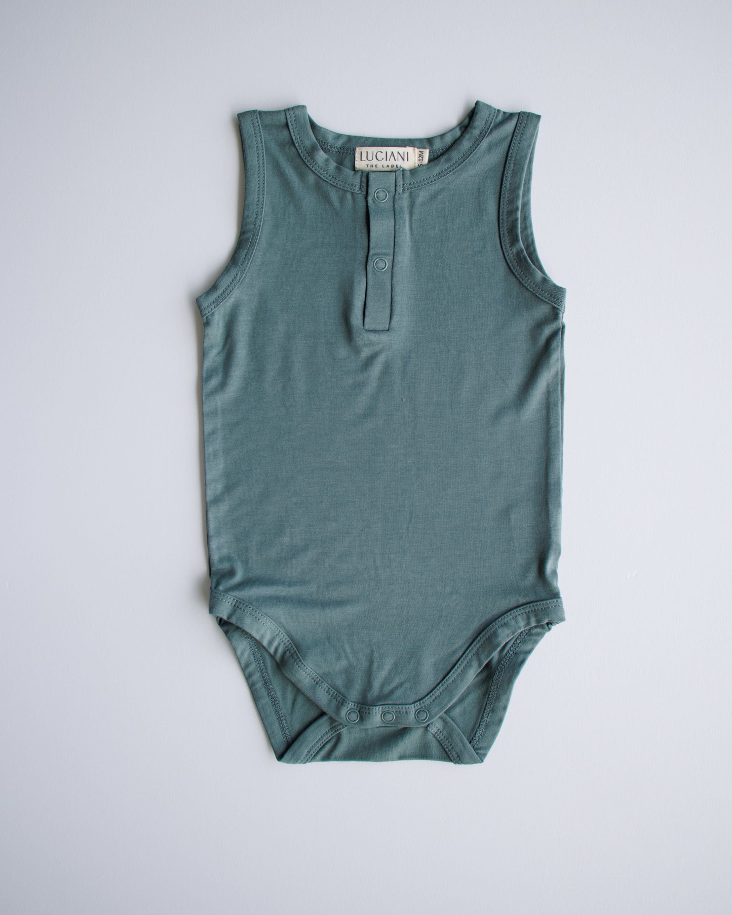 Bamboo Sleeveless Romper (Dusky Blue)