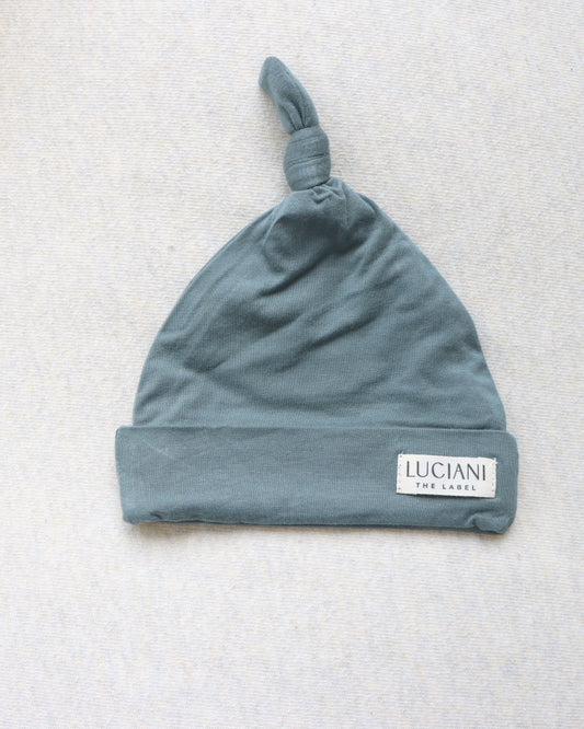 Bamboo Knotted Beanie - Dusky Blue