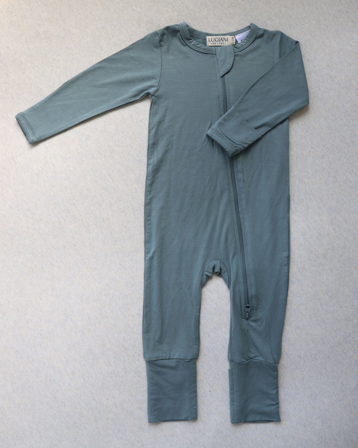 Bamboo Long-Sleeve Growsuit (Dusky Blue)