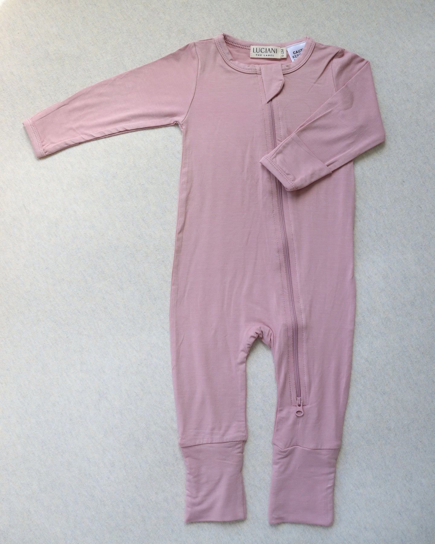 Bamboo Long-Sleeve Growsuit (Pink)