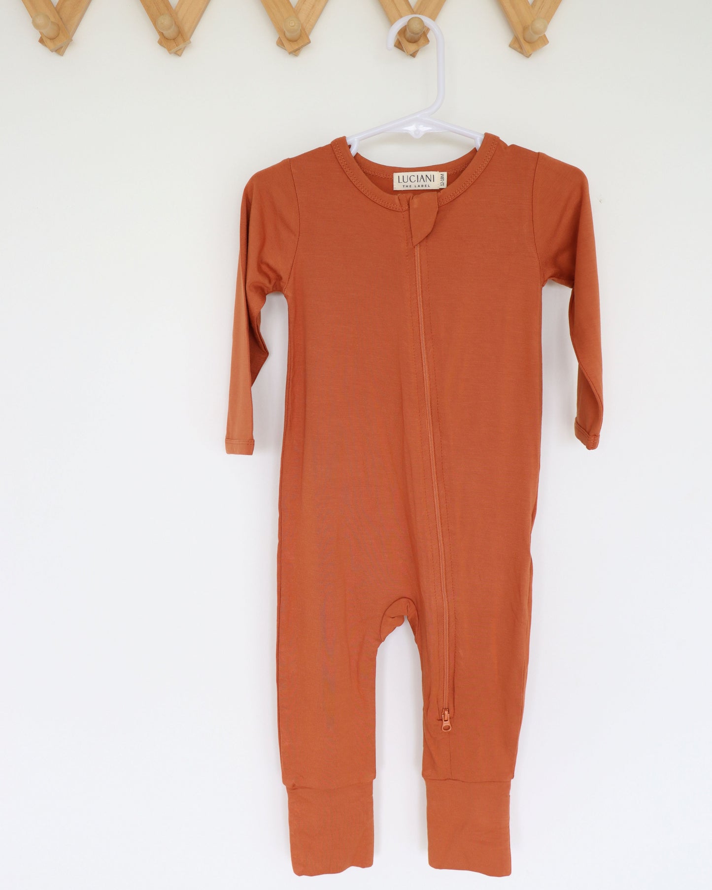 Bamboo Long-Sleeve Growsuit (Burnt Orange)
